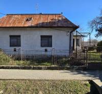 Rodinný dům v Pavlovcích nad Uhom, kovový plot, předzahrádka, plechová střecha, strom.