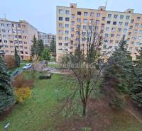 Bytový dům na Školní ulici v Kaniance obklopený zelení a stromy.