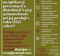 Reklamní plakát pro služby prezentace a distribuce nemovitostí s podrobným seznamem nabídek.