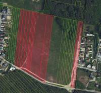 Letecký pohled na pozemky pro bydlení v lokalitě Studienka obklopené zelení.