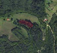 Katastrální mapa zemědělských a lesních pozemků v obci Lazy pod Makytou.