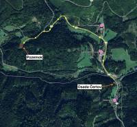 Mapa zemědělských a lesních pozemků v okolí Lazy pod Makytou.