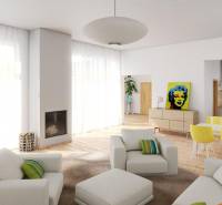 Interiér s podlahou s dřevěným dekorem, pohodlným sezením a dekorem v rodinném domě.