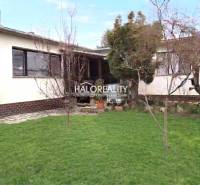 Rodinný dům v Poltáři se zahradou a stromy, upravený trávník.