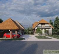 Rodinný dům v Šiatorské Bukovince s přístřeškem, autem a bohatou zelení.