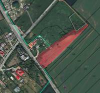 Mapa katastrálních území s vyznačenými parcelami v Zahradách, Ondřejovce.