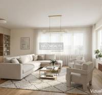 Obývací pokoj v rodinném domě s pohodlnou sedačkou, kobercem a podlahou s dřevěným dekorem.