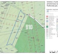 Mapa z Podhorského pásu s legendou regulativů a parcelami, Bratislava III, Zahrady.