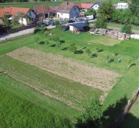 Pozemky - bydlení na Hluboké cestě v Turanech s ovocnými stromy a zahradou.