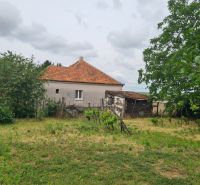 Rodinný dům v Dulovcích s velkým dvorem a zahradou, obklopený stromy.