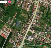 Letecká mapa pozemků k bydlení ve Vydranech, včetně parcelních čísel a budov.