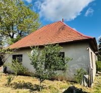 Rodinný dům v Pažiti s červenou střechou, okolní zelení a stromy.