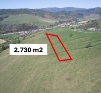 Zemědělské a lesní pozemky Čierny Balog, rozloha 2 730 m² mezi malebnými kopci.