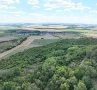 Letecký pohled na zemědělské a lesní pozemky v okolí Tornale.