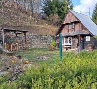 Chata s dřevěným dekorem v obci Dolní Orešany, na ulici Dolní Orešany, obklopená přírodou.