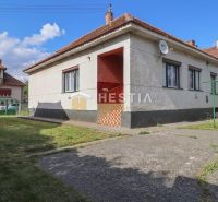 Rodinný dům v Borském Mikuláši s upraveným trávníkem, zpevněnou plochou a satelitní anténou.