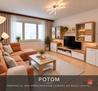 Ložnice s postelí a podlahou s dřevěným dekorem ve 3-pokojovém bytě.