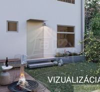 Vizualizace rodinného domu v Banské Bystrici s terasou a zahradou.