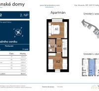 Půdorys Rekreačního apartmánu s rozlohou 66,4 m² na druhém poschodí.