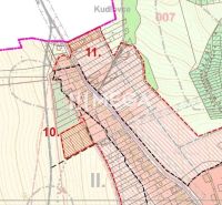 Mapa s označením pozemků pro bydlení v oblasti Brestovská, Humenné.