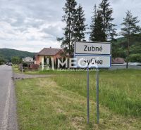 Krajina v Zubnom s cestou a zelenými pozemky na bydlení.