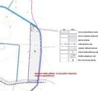 Návrh technického vybavení vodního hospodářství v oblasti Rešice, znázorňující zvláštní nemovitosti.