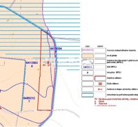 Katastrální mapa zvláštních nemovitostí s hranicemi a parcelními čísly.