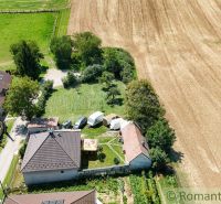 V Pastuchově jsou zahrady obklopené poli a vesnickými domy.