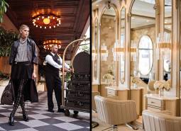Móda a luxus v kontextu výstavby bytů. Elegantní interiér s květinami a zrcadly.