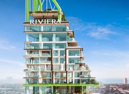 Výstavba bytů ve městě Pattaya s moderním architektonickým designem a panoramatickým výhledem.