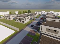 Rodinné domy s parkováním na Triblavinské v Chorvatském Grobu, plánované pro novou výstavbu.