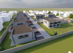 Vizualizace bytového komplexu na Triblavinské ulici v Chorvatském Grobu s oddělenými dvory.