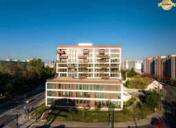 Výstavba bytů v Bratislavě - Ružinově na Mierové ulici s moderní architekturou.