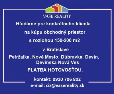 Hledáme Prostory pro obchod, Prostory pro obchod, Bratislava - Nové Me