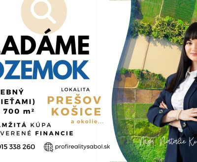 Hledáme Pozemky - bydlení, Pozemky - bydlení, Prešov, Slovensko