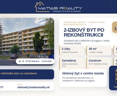 Prodej Byt 2+1, Byt 2+1, M. R. Štefánika, Zvolen, Slovensko