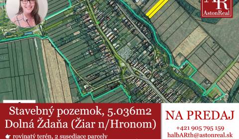 Prodej Pozemky - bydlení, Dolná Ždaňa, Žiar nad Hronom, Slovensko