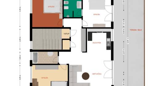 Veľkometrážny 4 izbový byt s veľkou terasou a parkovacím miestom