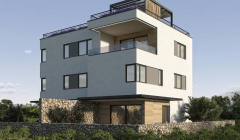 CHORVATSKO - Apartmány s bazénem v moderním domě - MANDRE, ostrov Pag