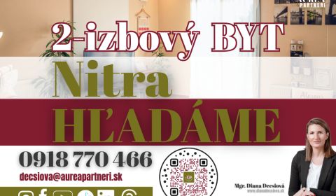 Hledáme Byt 2+1, Byt 2+1, Nitra, Slovensko