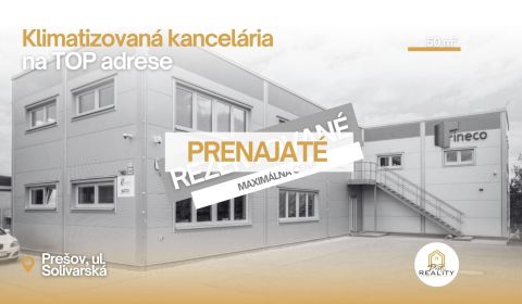 Pronájem Kancelářské prostory, Kancelářské prostory, Solivarská, Prešo