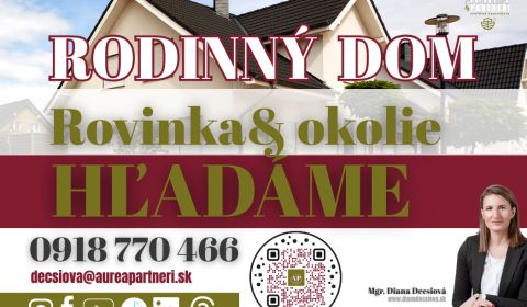 Hledáme Rodinný dům, Rodinný dům, Senec, Slovensko