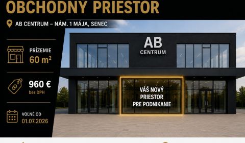 Pronájem Prostory pro obchod, Prostory pro obchod, Mierové nám., Senec