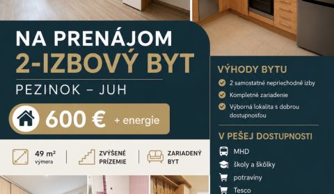 Pronájem Byt 2+1, Byt 2+1, Bystrická, Pezinok, Slovensko