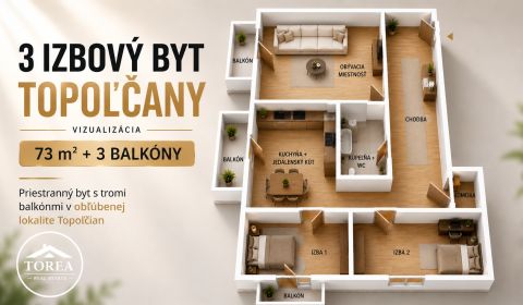 Prodej Byt 3+1, Byt 3+1, Topoľčany, Slovensko