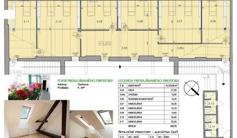 Kancelářské prostory, Zochova, pronájem, Bratislava - Staré Mesto, Slo