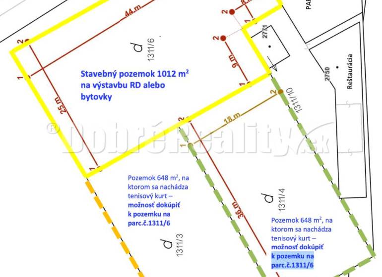 Mapa stavebních pozemků na Dubové cestě ve Dvorech nad Žitavou, vhodná k bydlení.