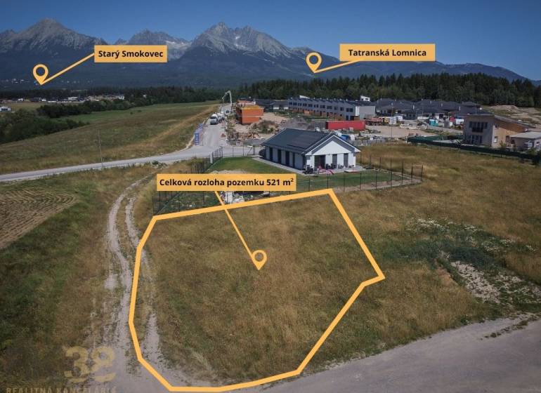 Pozemek na bydlení s výhledem na Tatry, v Mlynici, velikost 521 m².