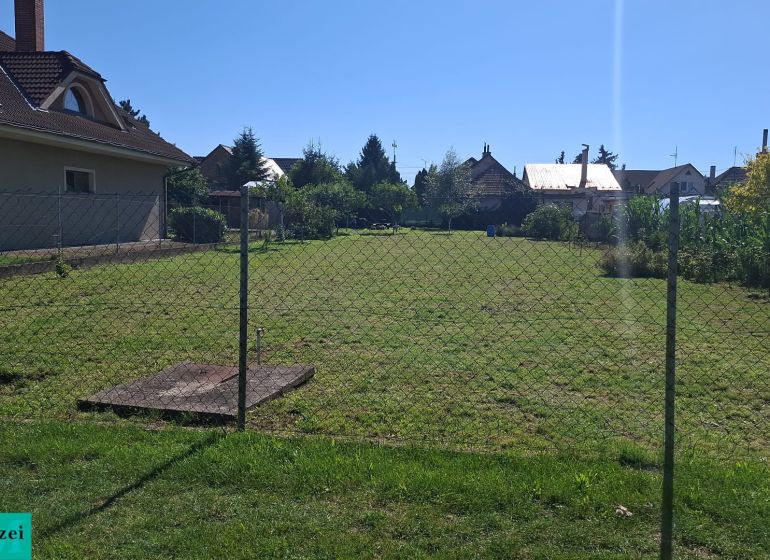 Pozemky - bydlení v Šelpicích se zeleným trávníkem ohraničené pletivovým plotem.