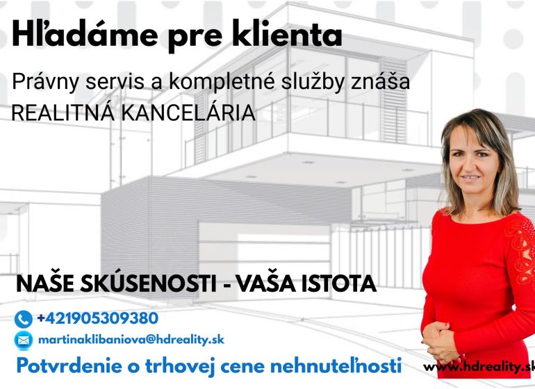 Nabídka realitní kanceláře poskytující právní služby a odhad tržní ceny.